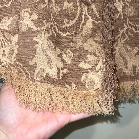 Vintage 70s Fringe Gold Tapestry Jacket Blazer - Picture 3 of 8